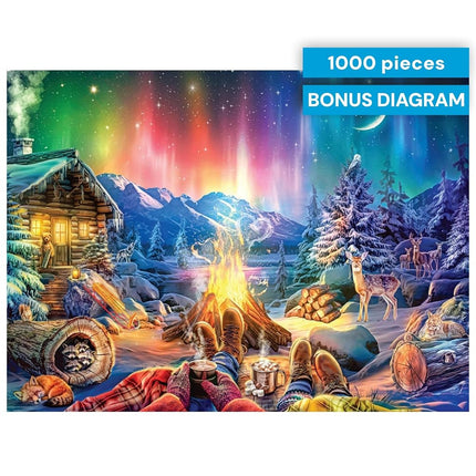 Buffalo Games - LARS - Winter's Night Bonfire - 1000 Piece Jigsaw Puzzle for Adults Challenging Puzzle Perfect for Game Nights - Finished Puzzle Size is 26.75 x 19.75