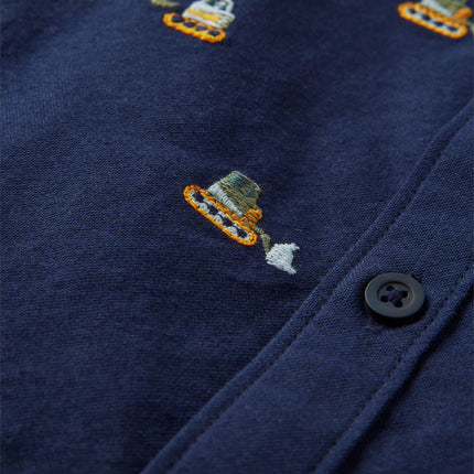 Gymboree Boys' and Toddler Long Sleeve Button Up Shirts, Tidal Construction Vehicles, 18-24 Months