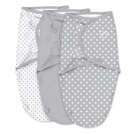 SwaddleMe by Ingenuity Original Swaddle, 100% Cotton, Improves Sleep & Calms Startle Reflex, 0-3 Months, 1.0 TOG, 3-Pack, Baby Swaddle Blanket - Criss Cross