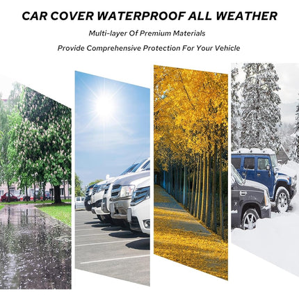 Avecrew Car Cover Waterproof All Weather for Automobiles, Outdoor Heavy Duty Full Exterior Covers for Sedans Up to 177/'' L, Black-Blue, RZ-21-3M