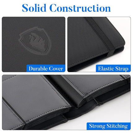 Premium 9 Pocket Card Binder for 540 Card, Fabmaker PU Trading Card Binder