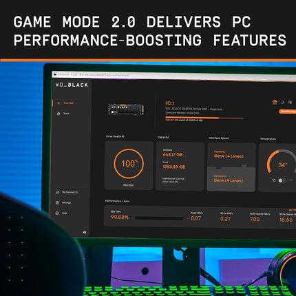 WD_BLACK SN850X NVMe SSD 4TB (Up to 7,300 MB/s read speed, Up to 6,600 MB/s write speed, M.2 2280, PCIe Gen4, Gaming Storage Expansion, High Performance Internal solid state drive) POWERED BY SANDISK