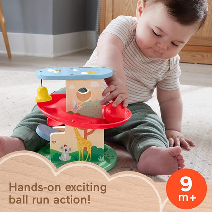 Fisher-Price Baby & Toddler Toy Wooden Tree House Ball Run, 2 Wooden Pieces for Infants from 9 Months