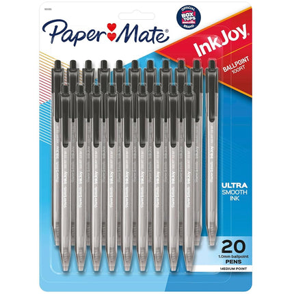 Paper Mate InkJoy 100RT Retractable Ballpoint Pens, Medium Point, Assorted, 20 Pack (1951396)