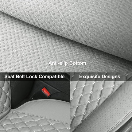 Black Panther Car Seat Cover, Luxury Car Seat Protector,Universal Anti-Slip Driver Seat Cover with Backrest, Diamond Pattern Embroidery (1Piece,Gray)