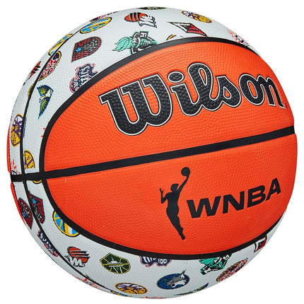 Wilson Basketball WNBA ALL TEAM, Outdoor, Rubber, Size: 6, Brown/White