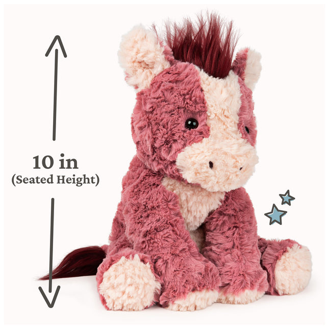 Caballo de peluche GUND Cozys Collection, decoración de primavera, juguete de peluche para mayores de 1 año, rosa/rojo, 25 cm