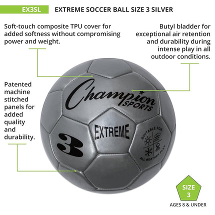 Champion Sports EX5BL Extreme Soccer Ball Size 5 Blue