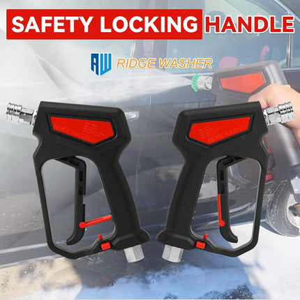 Ridge Washer Pressure Washer Gun 5000 PSI, 12 GPM, High Pressure Spray Gun with 1/4" Quick Connector, 3/8'' Quick Connect, M22-14mm and M22-15mm Fitting