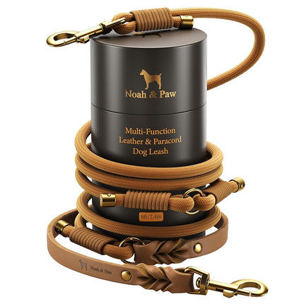 NOAH & PAW Hands Free Dog Leash, Oil-Waxed Leather