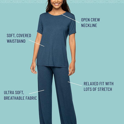 Conjunto de pijama de modal Beyond Comfort de Vanity Fair para mujer (manga corta y larga), manga corta - Softest Jade, XL