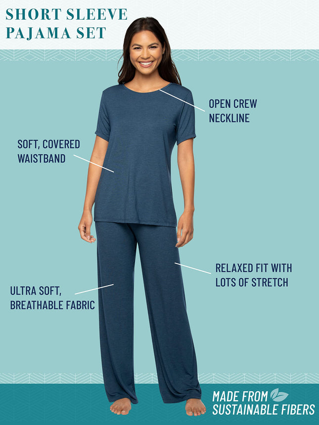 Ensemble de pyjama pour femme en modal Vanity Fair Beyond Comfort (manches courtes et longues), manches courtes - Jade le plus doux, XL