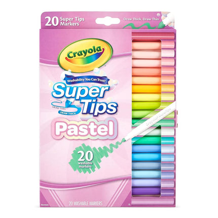 CRAYOLA Pastel SuperTips, 20 Washable Coloured Pen