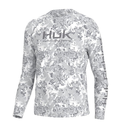 HUK Men's Standard Pursuit Crew Long Sleeve, Sun P