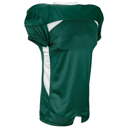 CHAMPRO Boys' Huddle Camiseta de fútbol americano de poliéster elástico Dazzle, verde bosque, blanco, juvenil grande