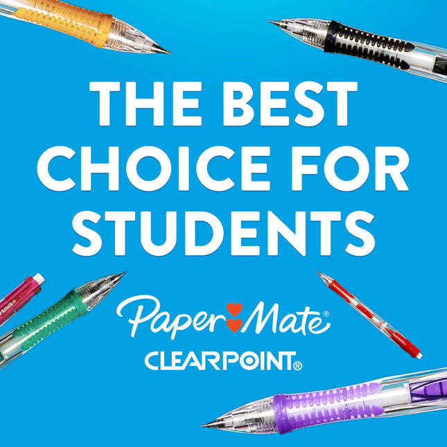 Lápices Paper Mate Clearpoint, mina HB n.º 2 (0.7 mm), colores de barril surtidos, 10 unidades