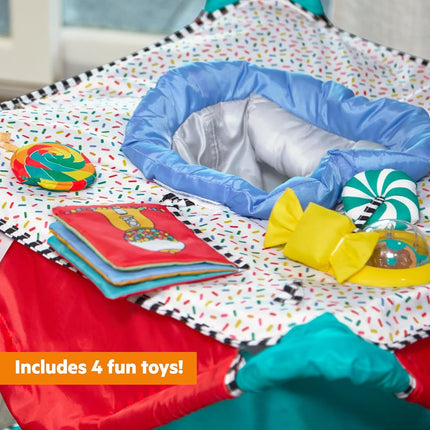 Bright Starts Pop 'N Jump Portable Activity Jumper, Indoor/Outdoor Use, Sweet Treats with 4 Sensory Toys, Ages 6-12 Months