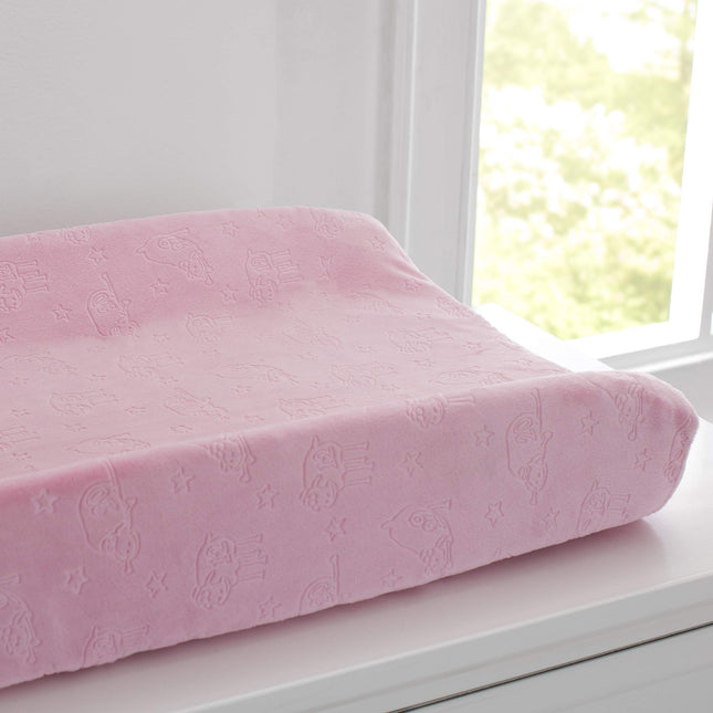 Cambiador contorneado Serta Perfect Sleeper con funda de felpa, rosa