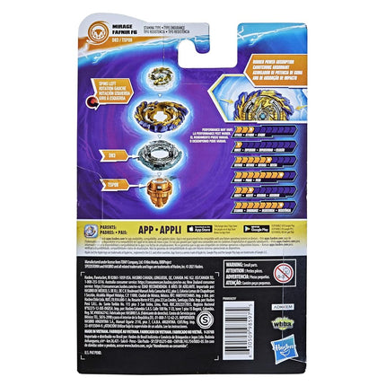 Beyblade Hasbro Burst Surge: Speedstorm Starter Pack Mirage Fafnir F6 con lanzador, dorado, pequeño