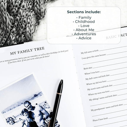 Grandparents Legacy Journal (Charcoal, 85 Pages) by Duncan & Stone - Memory Journal for Grandparents & Parents - Grandma Story Album - Ideal Gift of a Legacy Journal