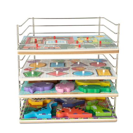 Melissa & Doug Expositor de Metal para Rompecabezas de 12 pulgadas de ancho y 0.75 pulgadas de profundidad