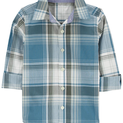 OSHKOSH B'GOSH Boys' Long Sleeve Woven Buttonfront