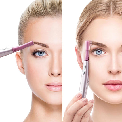 Tondeuse faciale PANASONIC pour femme ES2113PC, avec tête pivotante et accessoires tondeuse à sourcils, utilisation à sec, fonctionne sur piles