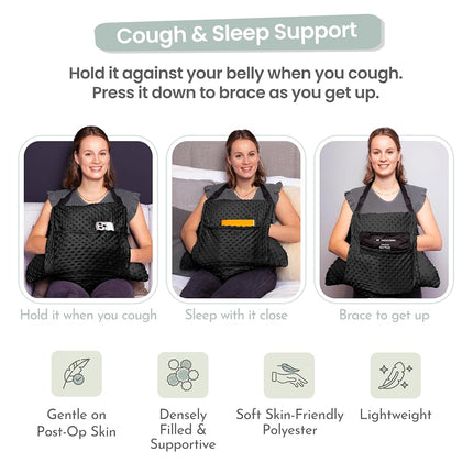 MOYOAMA 2 Pcs Hysterectomy Pillow Set - Incl 1 Gel Pack for Soothing Relief - Hysterectomy Recovery Must Haves After C Section,Post Surgery Pillow,Abdominal Surgery Recovery Pillow,Hysterectomy Gifts