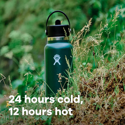 Hydro Flask - Water Bottle 709 ml (24 oz) - Vacuum Insulated Stainless Steel Water Bottle with Flex Straw Cap - BPA-Free - Wide Mouth - Cascade