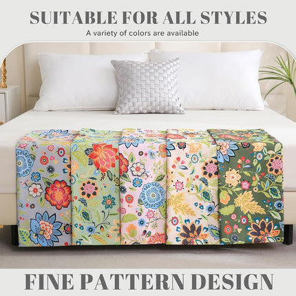 Bedlifes Queen Sheet Set Ultra Soft Breathable Silky Flower Bed Sheets Deep Pocket 100% Microfiber Bedding Sheets 4 Piece Queen Size Floral