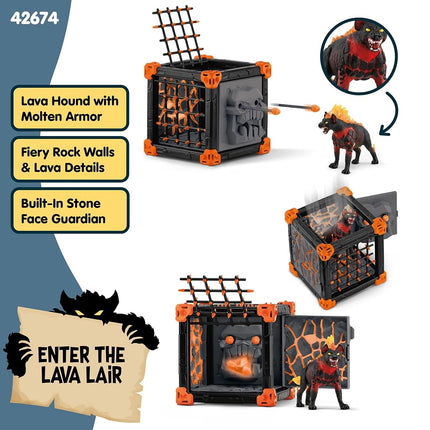 Schleich Eldrador - 27Pc Battlecave Lava Hyena Playset - Kids 7+ | 42674