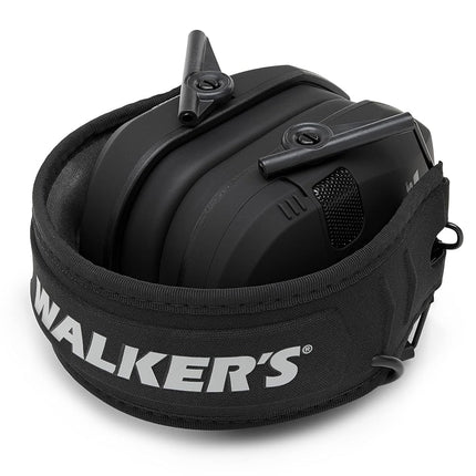 Casque anti-bruit électronique Walker's Razor Quad avec Bluetooth | 4 microphones Capture sonore à 360 degrés Protection auditive NRR de 23 dB Cache-oreilles de tir sportif avec 2 piles AAA, Noir