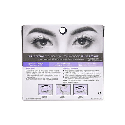 KISS Lash Couture Triple Push Up Collection, 3D Volume False Eyelashes with Triple Design Technology, Multi-Angles & Lengths, Cruelty-Free, Contact Lens Friendly, and Reusable, Style Teddy, 1 Pair
