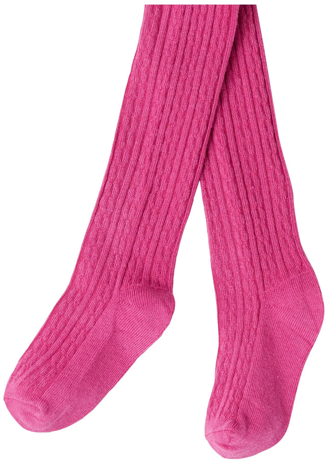 Hudson Baby collants en coton riche pour bébés filles, tricot torsadé rose crème, 0-9 mois