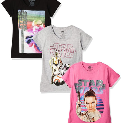 Lot de 3 t-shirts classiques Star Wars Big Girls, assortis, 5/6