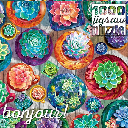 Buffalo Games - Gina Jane Lee - Succulent Selection - 1000 Piece Jigsaw Puzzle for Adults -Challenging Puzzle Perfect for Game Nights - Finished Size is 26.75 x 19.75