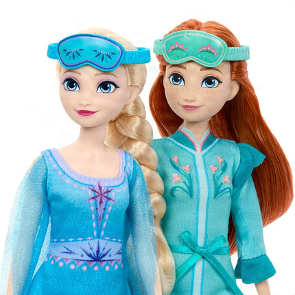 Mattel Disney Frozen Anna & Elsa Slumber Sister Set of 2 Fashion Dolls