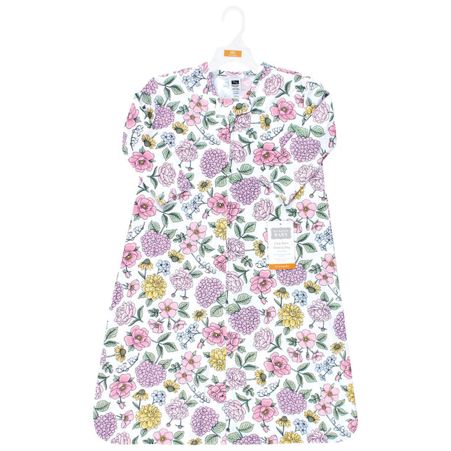 Hudson Baby Saco de Dormir, Saco de Algodón, Manta para Bebé Unisex de Manga Larga, Vintage Blossom, 0-6 Meses
