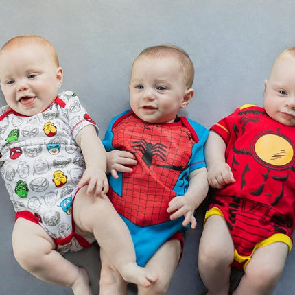 Marvel Baby Boys' 5 Pack Onesies - The Hulk, Spiderman, Iron Man and Captain America (3-6 Months)