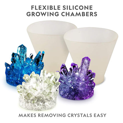 NATIONAL GEOGRAPHIC Mega Crystal Growing Kit for Kids- Grow 6 Crystals with Light-Up Stand, Science Gifts for Kids 8-12, Crystal Making Experiment, Science Kit for Girls and Boys