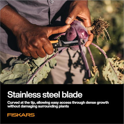 Fiskars Folding Knife for Produce Harvesting, Foldable Gardening Hand Tool with Ergonomic Design