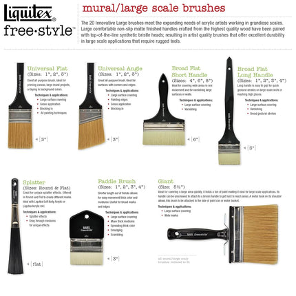 Pinceau Liquitex Freestyle grandes surfaces, plat à éclaboussures