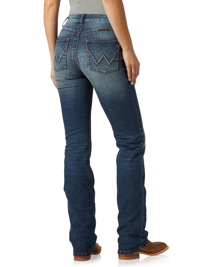 Wrangler Women's Willow Mid Rise Performance Waist Boot Cut Ultimate Riding Jean, Rebecca, 11-34