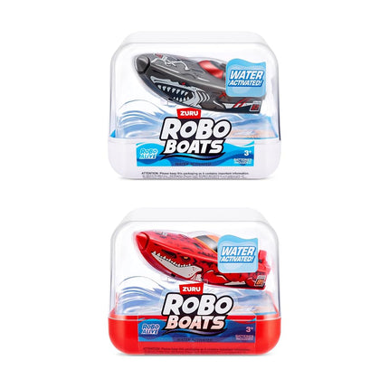 Robo Alive ZURU Robo Boats, White Shark & Dino Shark Boat, 2er-Pack, by ZURU Water Activated Boat Toy, Boys, Bath, Pool (Amazon Exclusive)