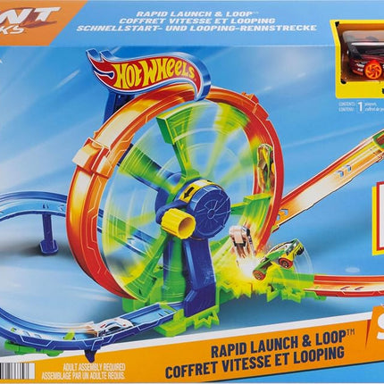 Hot Wheels Rapid Launch & Loop Track Set & Toy Car