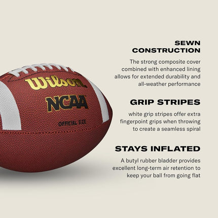 Wilson NCAA Composite Football - Peewee Size, Brown
