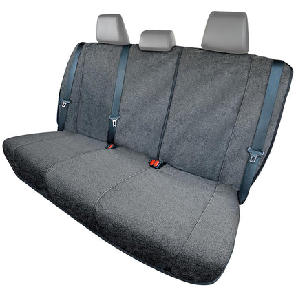 Season Guard Back Seat Towel Seat Cover for Cars; Great for After Gym Workouts, Dogs, and Outdoor Activities; Universal Fit for Cars SUVs Vans Trucks Rear Seats, EZ fit, Non Slip Grip, Grey
