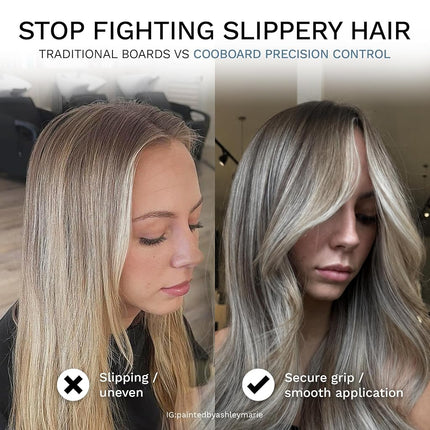 Authentic Cooboard Balayage Board with Teeth | Original Highlighting Paddle from The Maker of Cooboard Hair Highlighting Kit | Easy to Clean, Sturdy, Lightweight (Cooboard XL Black)