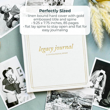Grandparents Legacy Journal (Charcoal, 85 Pages) by Duncan & Stone - Memory Journal for Grandparents & Parents - Grandma Story Album - Ideal Gift of a Legacy Journal