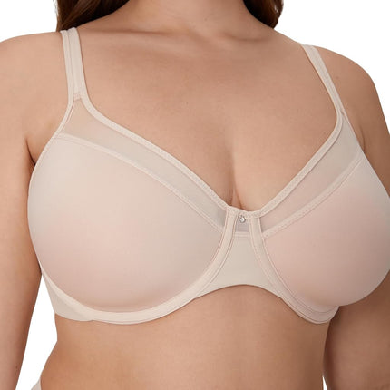 Bali Womens One Smooth U Ultra Light, Underwire T-Shirt Bra, Convertible Straps, Sandshell, 38C